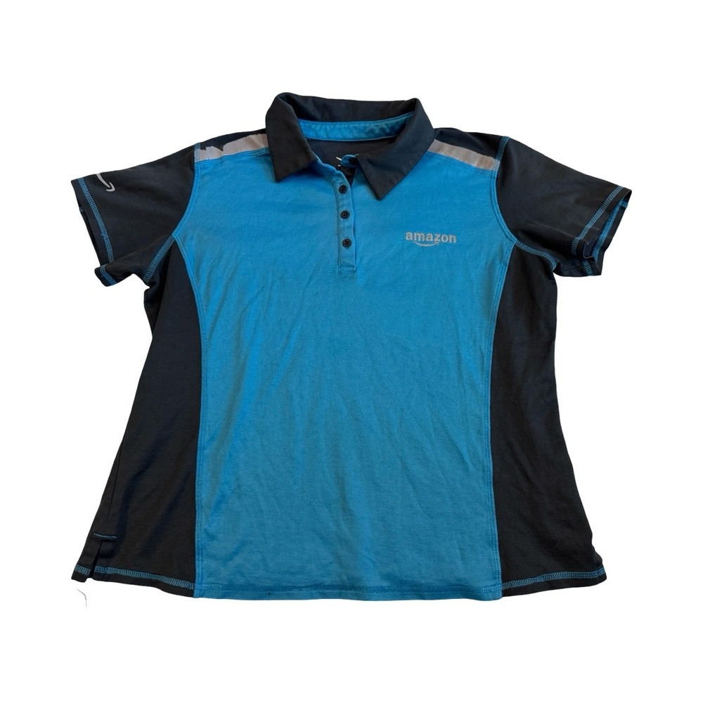 Amazon Employee Uniform Polo Shirt Luly Yang Blue Black Active Women Large L